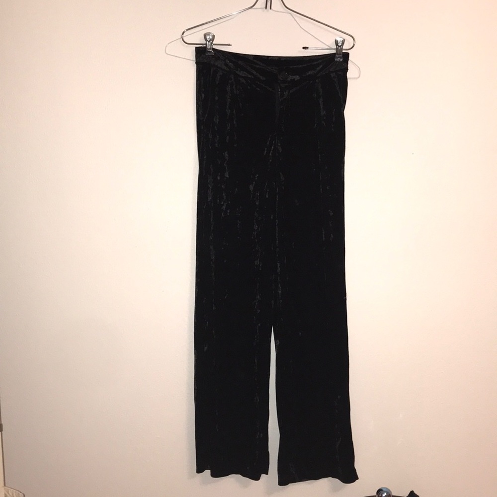 Black velvet pants